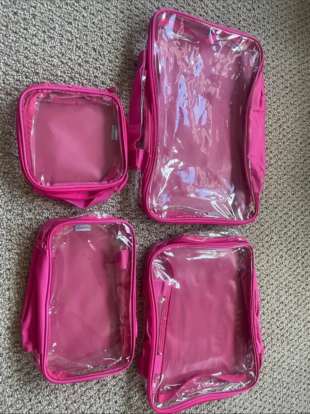 Ez packing clear Pink Travel Packing Cubes - Set of 4